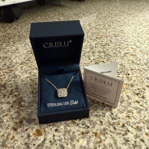 Crislu Cushion Cut 18K Gold Necklace